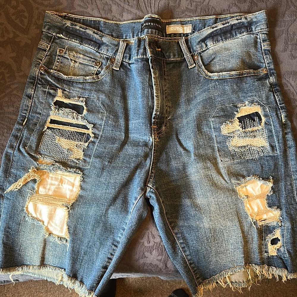 Distressed Denim Shorts